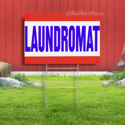 Laundromat Self Service Laundry Shop Business Advertising Lawn Yard Sign