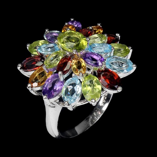 925 Sterling Silver Ring Oval Peridot 7x5mm Cirine Gemstone Jewelry Size 7 - Picture 2 of 14