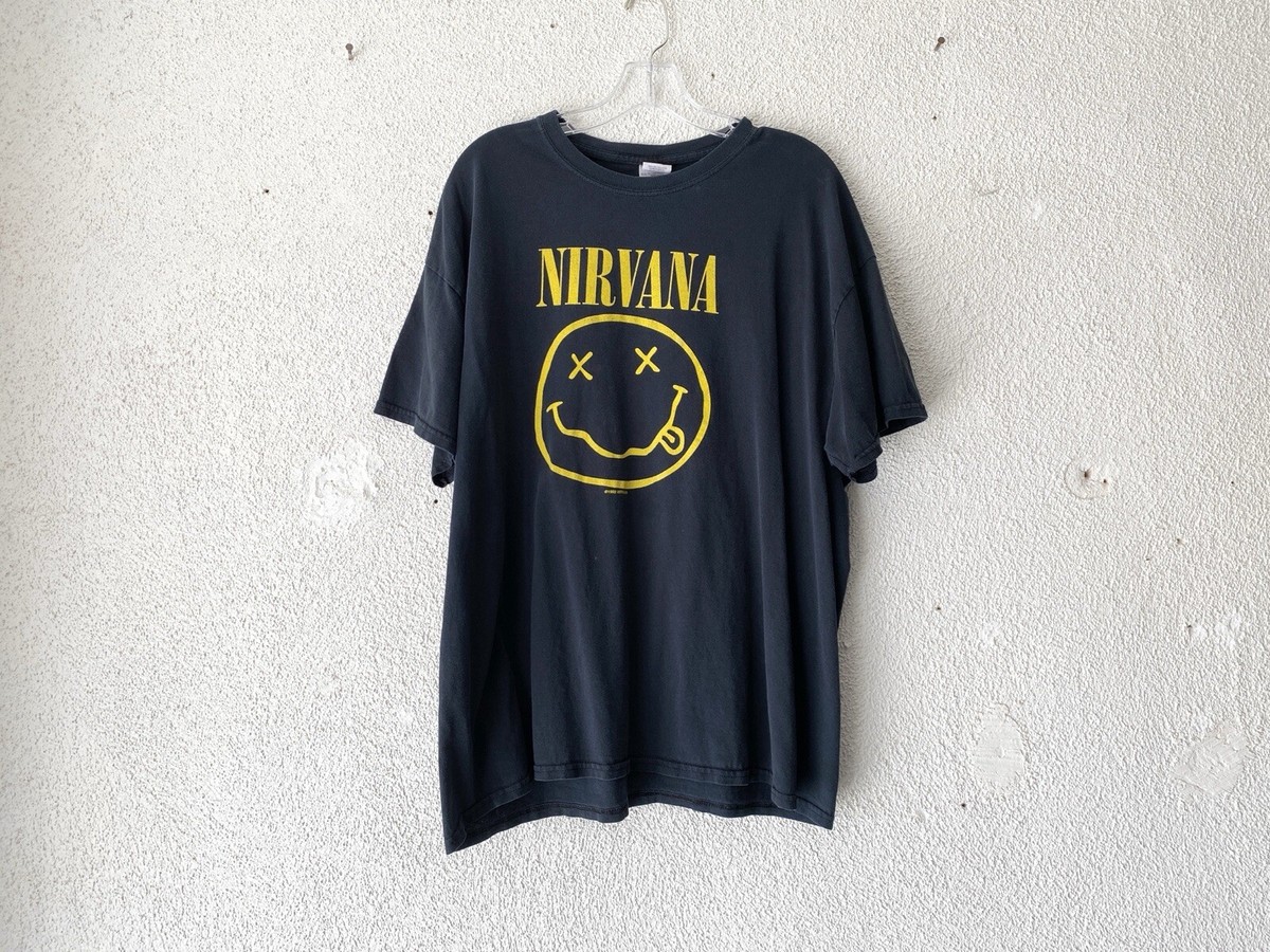 2010s NIRVANA Dated 1992 Reprint 2-SIDED SMILEY GRAPHIC BAND 2010s NIRVANA Dated 1992 Reprint 2-SIDED SMILEY GRAPHIC BAND