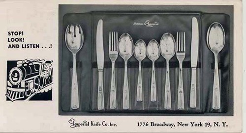 OLD ADVERTISING CUTLERY photo post card IMPERIAL KNIFE COMPANY INC flatware RPPC - Picture 1 of 1