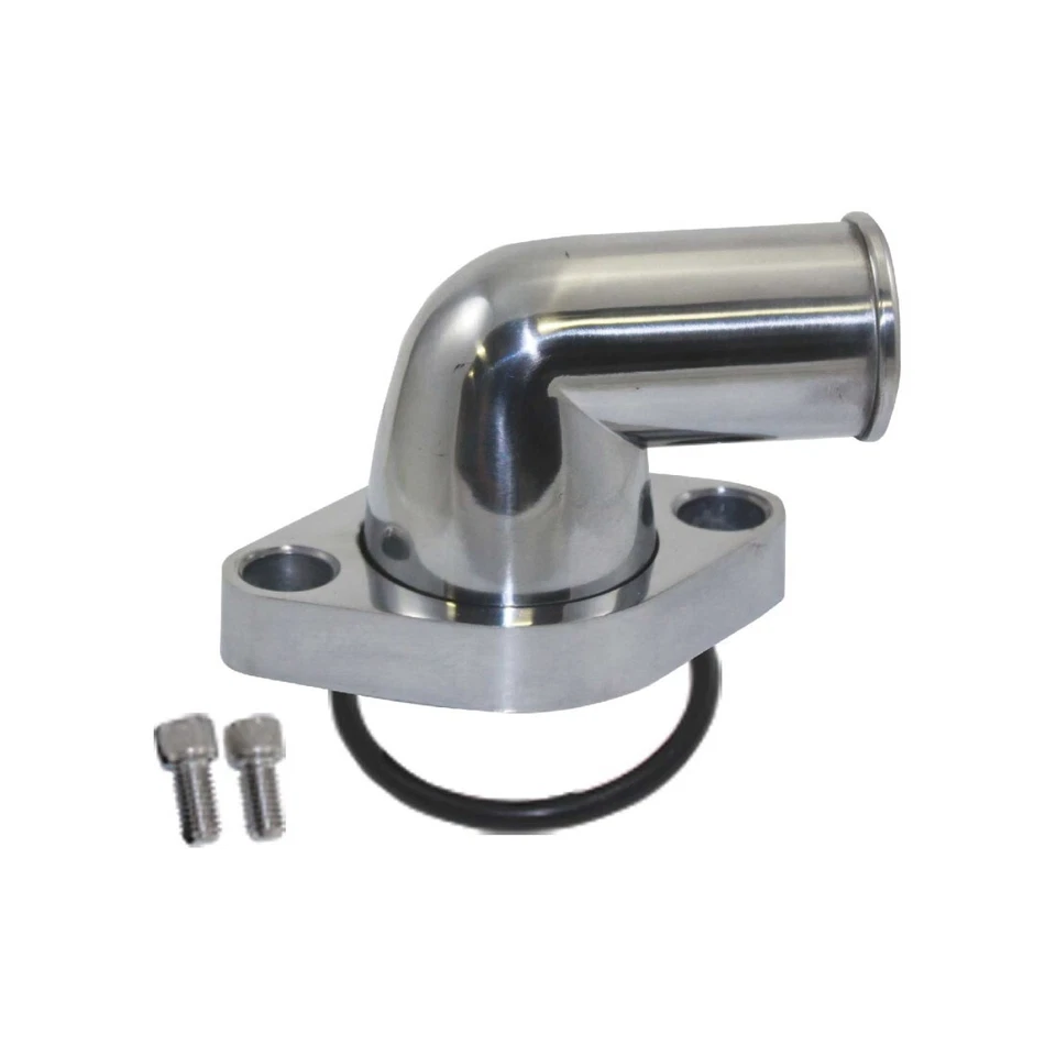 Chevy Small Block Swivel Water 90* Neck with Bright Polished Aluminum Finish - Image 2 of 4