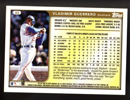 Vladimir Guerrero ⚾ Collection MLB AU CHOIX 1996 - 1999 EXPOSITIONS DE MONTRÉAL ⚾ SÉNATEUR - Photo 175 sur 203
