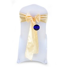 100 BEIGE Satin Chair Sashes Bows Wedding Party Banquet Events DIY Decoration