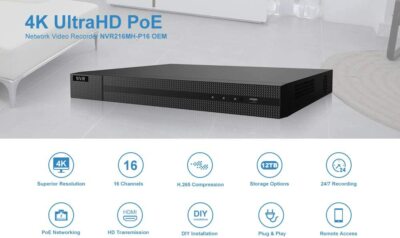 4TB 4K 16CH IP POE Security Camera System 4TB HDD Surveillance Camera NVR
