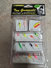TOM GRUENWALS SIGNATURE SERIES 15-PIECE NON-LEAD GLOW-IN-DARK ICE FISHING JIGS