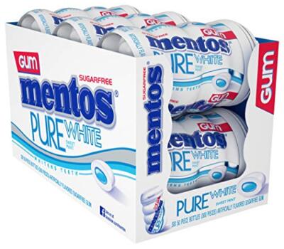 Mentos Pure White Sugar-Free Chewing Gum With Xylitol, Sweet Mint, Halloween ...