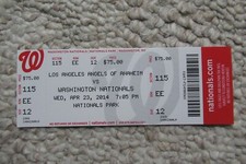 WASHINGTON NATIONALS VS ANGELS 4/23/2014 FULL TICKET ~ JOSE LOBATON HR