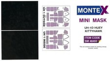 Montex 1/48 BELL UH-1D HUEY CANOPY PAINT MASK Kittyhawk