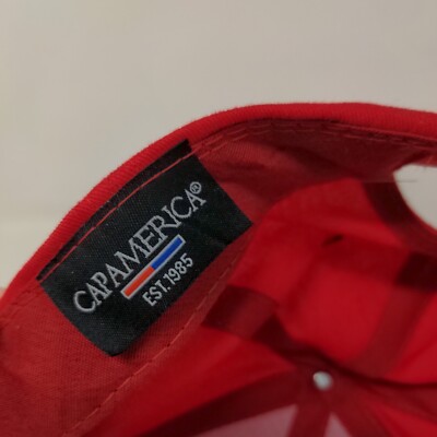 DSI Underground Men's Strapback Hat Red Embroidered Logo Sandvik