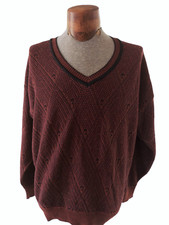 NWT VTG IZOD CLUB Men's V-Neck Cotton Sweater Size Large Made In USA