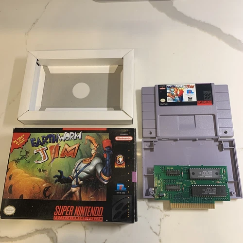 Earthworm Jim (Super Nintendo SNES, 1994) CIB No Manual TESTED FAST SHIPPED