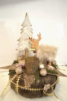 Adventgesteck Weihnachtsdeko Beige Gold Adventsgesteck Tischdeko Weihnachten