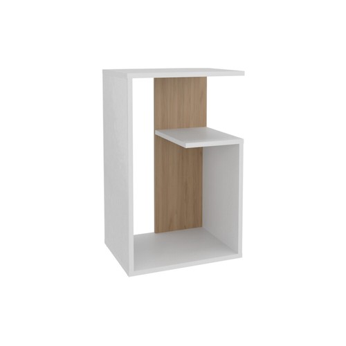 25" High 3 Tier Side Table Black White Natural Oak - Picture 49 of 117