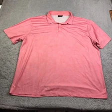 Sunday Swagger Shirt Mens 4XL Pink Geo Wave Pattern Performance Golf Polo