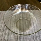 VTG Pyrex Sculptured  11” Salad Bowl W/ Blue Lid 4.5 Quarts