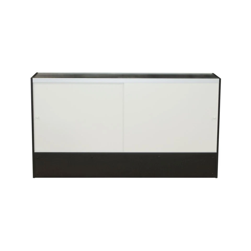 Vitrina de vidrio de 70 pulgadas de visión completa de madera negra con estantes ajustables Foto 3 de 4