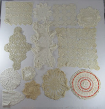 Vintage Crochet Doily Lot 13 Pieces