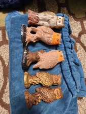 VINTAGE CERAMIC OWL FIGURINES, LOT OF 5, UNIQUE
