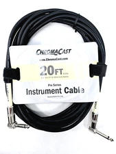 NEW ChromaCast Pro Series 20’ Instrument Cable Angle / Angle Vanilla Cream