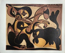 PabloPicasso  Picador Goading Bull  Original Linocut Engraving w/Provadance 1962
