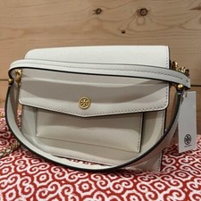 Tory Burch handbag The Robinson double-strap convertible shoulder bag in ivory.