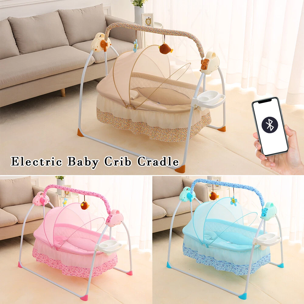 0-18 Months 25kg Electric Baby Crib Cradle Infant Rocker Auto Swing Sleep Bed