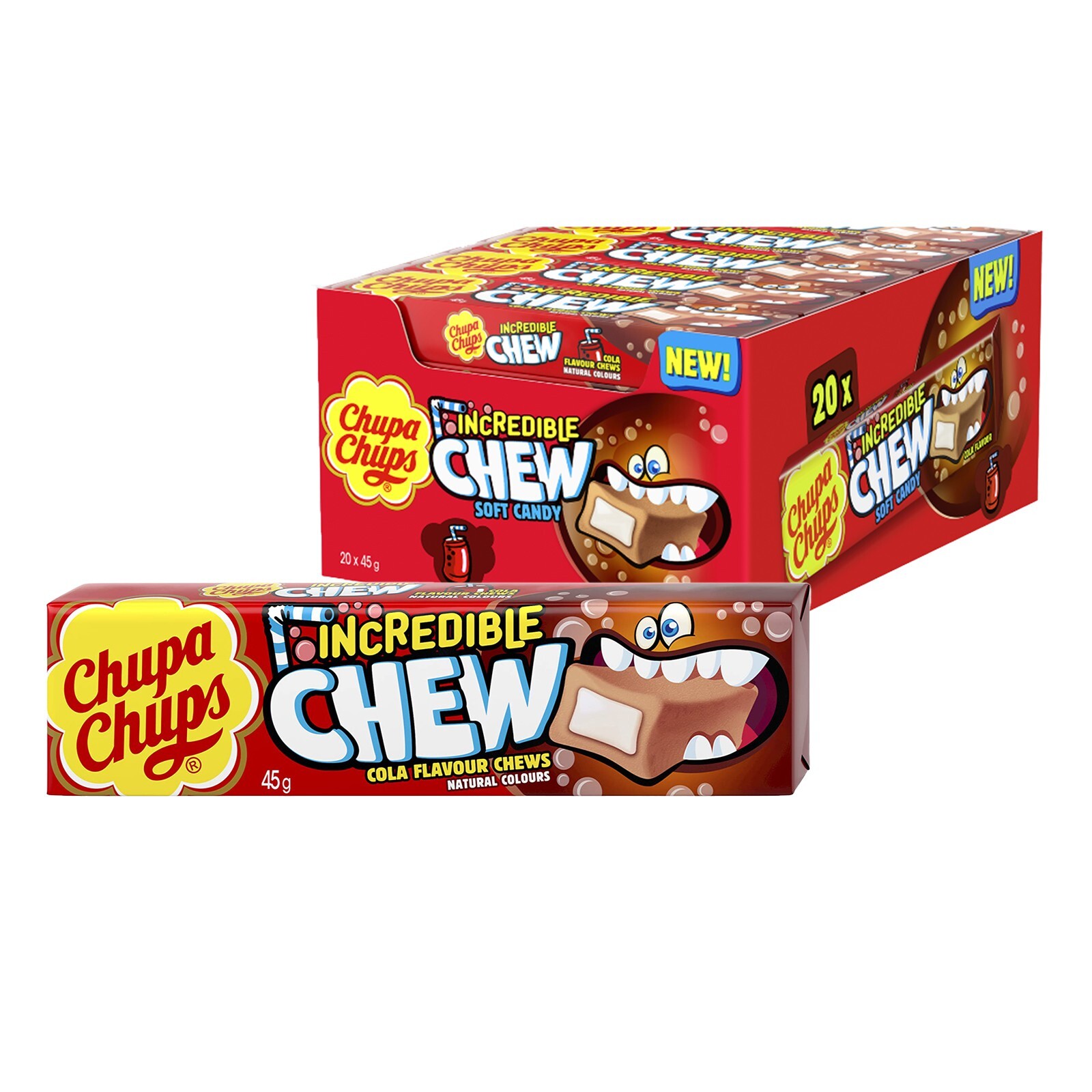 Chupa Chups Incredible Chew Caramella Morbida Gusto Cola 20 Stick