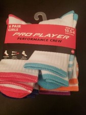 10 Pair Girls Pro Player Performance Low Cut Socks Shoe Size 10.5-4 NWT