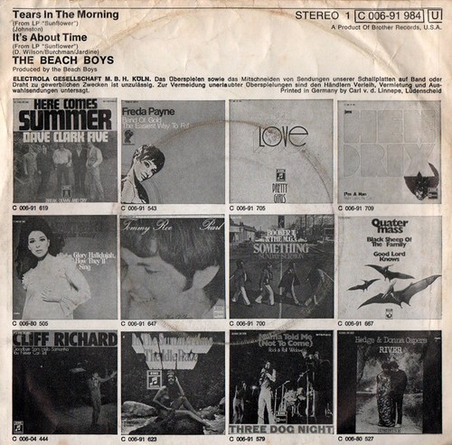 The Beach Boys / Tears In The Morning / Vinyl / Pop / Rock / Stateside - Imagen 2 de 3