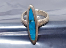 Vintage Navajo Sterling Silver Turquoise band Ring size 5
