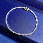 Cz 6.3-7.5" Mens Or Ladies Iced Real 925 Sterling Silver 2mm Tennis Bracelet