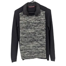 Comptoir Des Cotonniers Pullover Sweater Detachable Collar Wool Angora Black XS