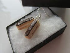 Handmade Fun Fimo Chocolate Cream Eclair Finger Cakes Earrings - Gift  