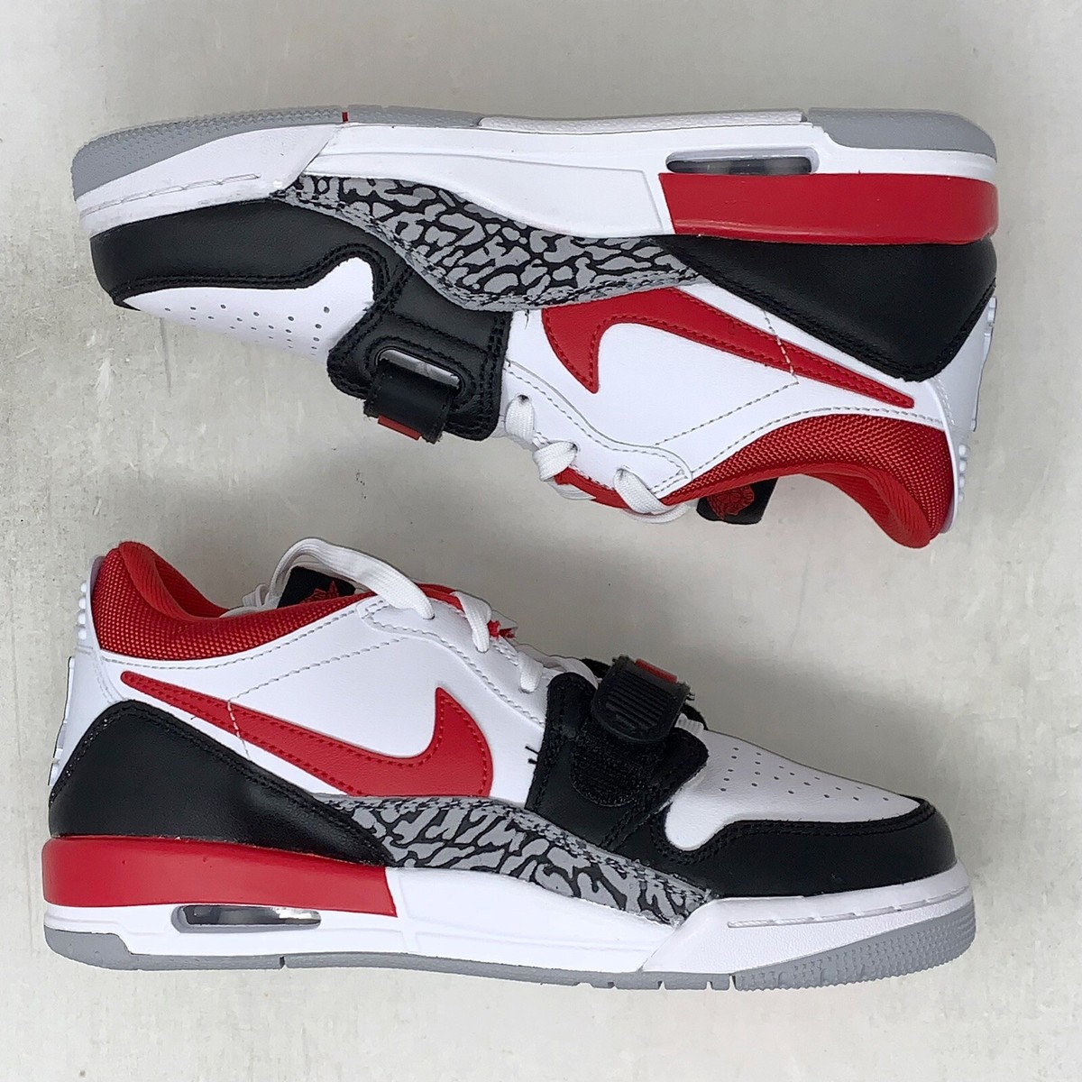 Air Jordan Legacy 312 Low Fire Red White Sneaker, Size 6.5Y / 8W