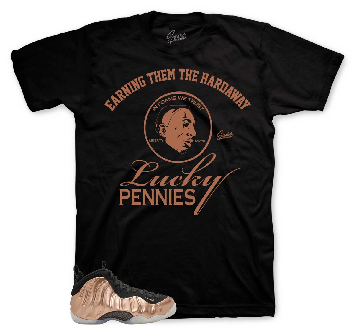 Sneaker Shirts To Match Foamposite Copper Metallic Lucky Shirts - Main Image