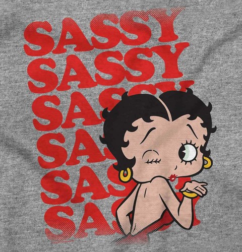 Betty Boop Cute Vintage Retro Cartoon Sassy Girls Youth Crewneck T Shirts Tees - Picture 2 of 7