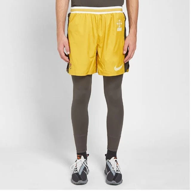 NEW MENS XS X SMALL NIKE GYAKUSOU RUNNING SHORTS 7inch 2in1 YELLOW GRAY CD7113
