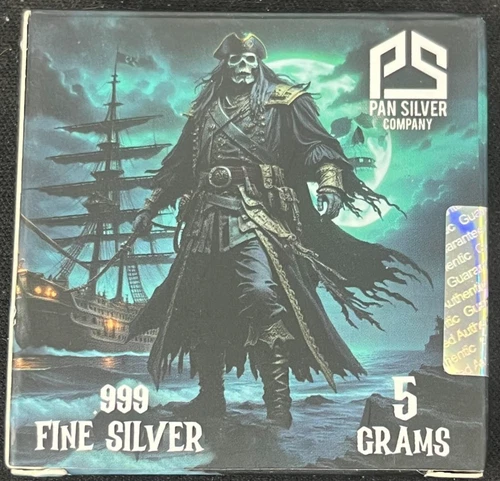 Pan Silver Company 5 Gram .999 Fine Silver Bar – Pirate – Ltd 3000