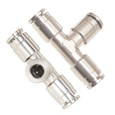 Pneumatic Push To Connect Fittings Heavy Duty Tee Quick Air Fittings 1/4 inch...