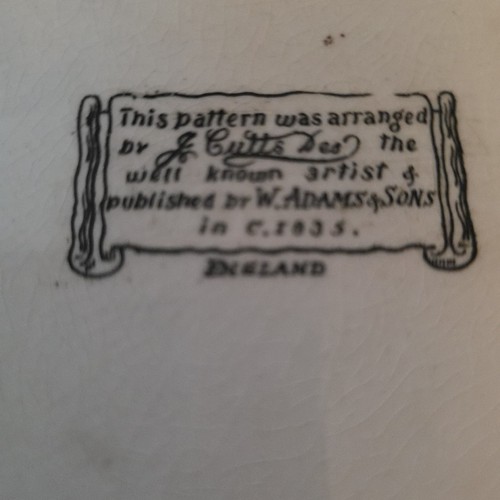 RARO piatto smerlato anni 1830 William Adams rosso chinoiserie transferware 31x26 cm - Foto 9 di 22