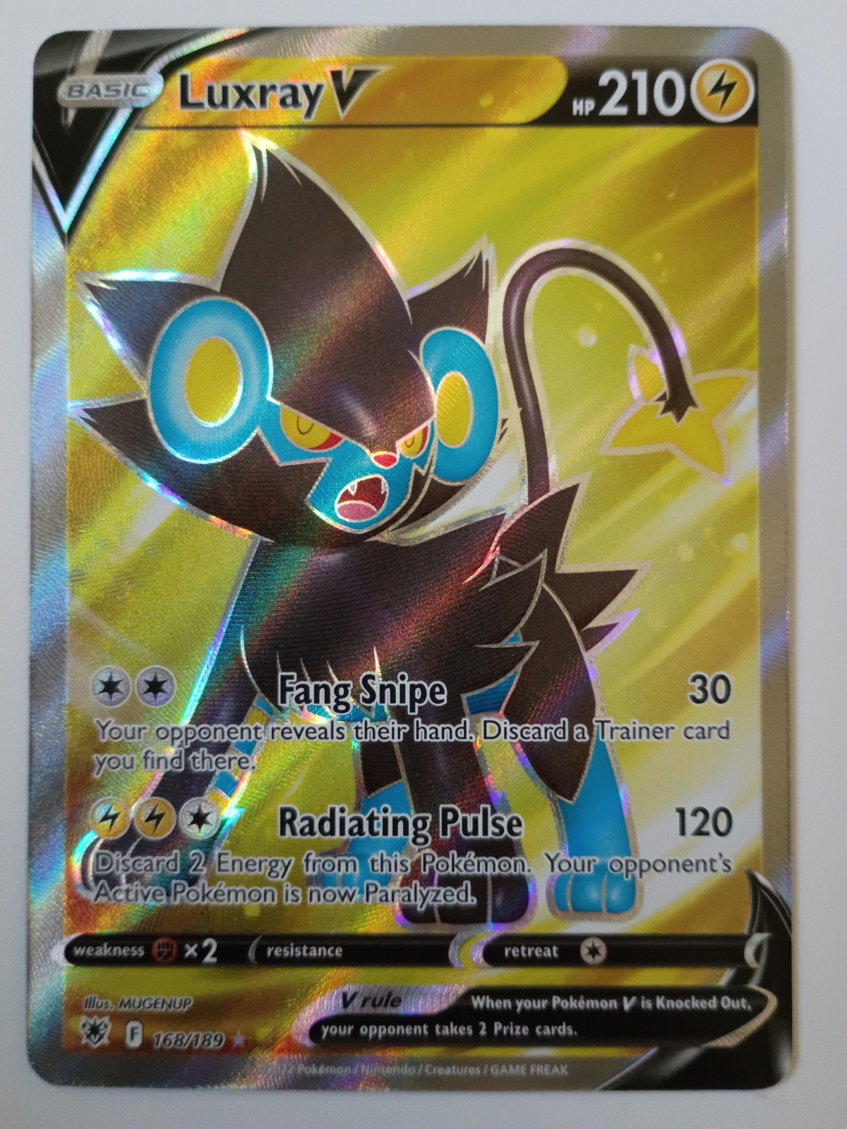 Pokemon Luxray V (Full Art) 168/189 Swsh10: Astral Radiance Holo Nm