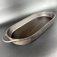 Restored BSR Birmingham Stove Range 3052D Cast Iron Oval Shallow Fish Fryer Pan