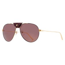 Cartier Santos de Cartier Red Pilot Men's Sunglasses CT0038S 006 61