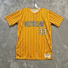 Long Beach State Dirtbags Baseball Jersey Mens *M Yellow Pinstripe #33 *No Tag