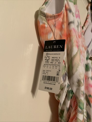 LAUREN RALPH LAUREN Ruffle One Piece Swimsuit size 6 MSRP: $160 - Picture 3 of 8