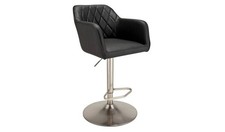 Ellington Quilted Faux Leather Bar Stool Black Modern Design