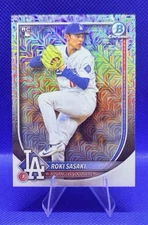 ROKI SASAKI ROOKIE CARD 2025 BOWMAN CHROME MOJO REFRACTOR #12 DODGERS