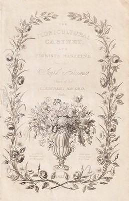 Titel title page Floricultural Cabinet Botanik Harrison engraving Kupferstich