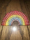 Bauer RAINBOW LGBTQ PRIDE Rhinestone Pin Brooch Vtg Costume Jewelry 2.25”X 1.25”