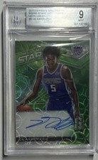 Panini 2017-18 Spectra De'Aaron Fox Neon Green Auto BGS 9 Kings RS-DAF /21/35